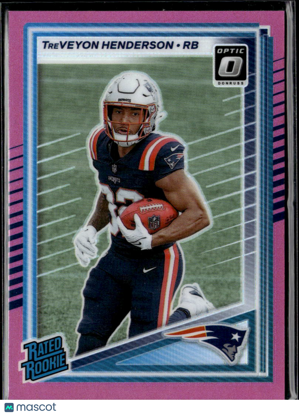 TreVeyon Henderson 2025 Optic Rated Rookie Pink New England Patriots