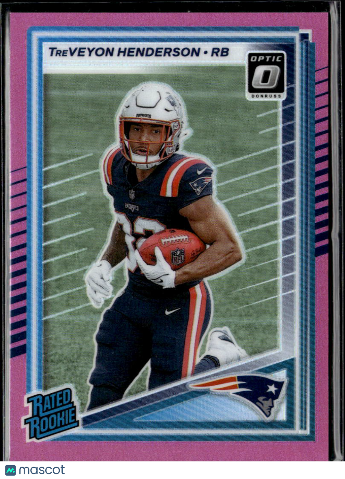 TreVeyon Henderson 2025 Optic Rated Rookie Pink New England Patriots