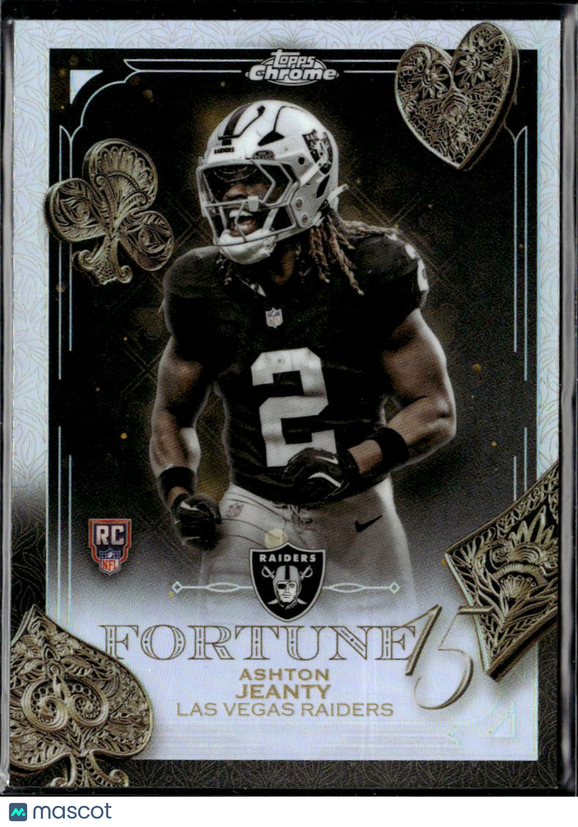 Ashton Jeanty 2025 Topps Chrome Fortune 15 RC Refractor Las Vegas Raiders