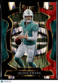 Quinn Ewers 2025 Select Red Green Shock Rookie RC Miami Dolphins