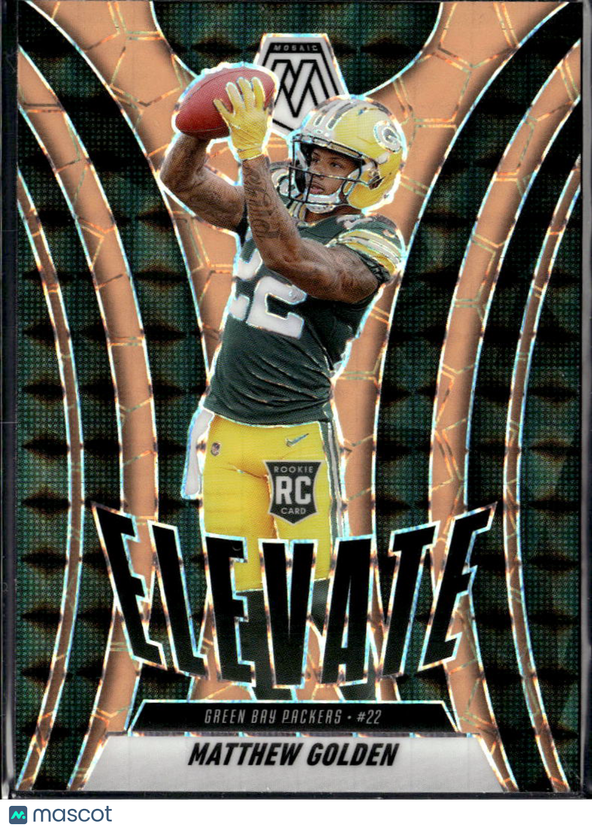 Matthew Golden 2025 Mosaic Elevate Orange Rookie RC Green Bay Packers