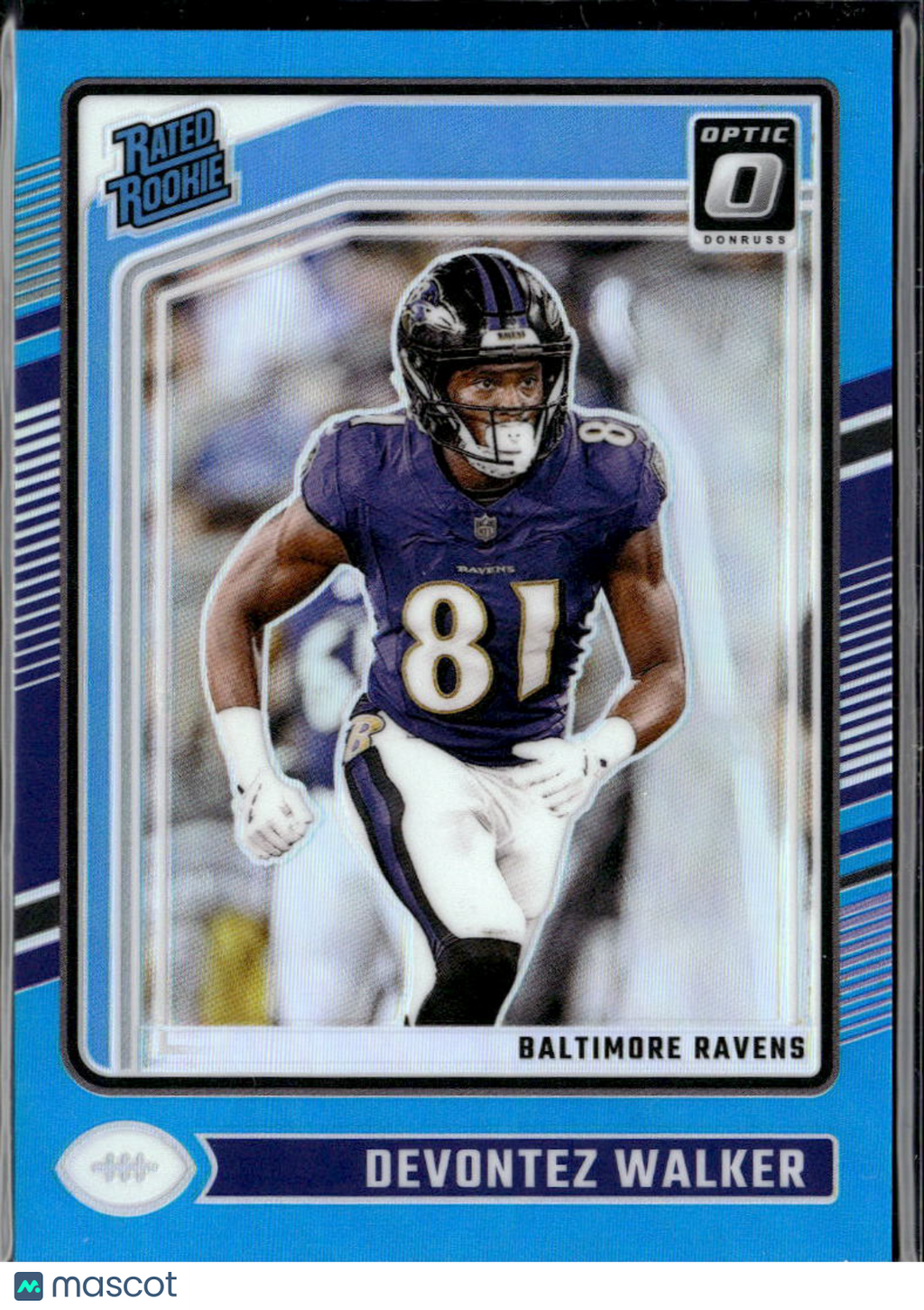 Devontez Walker 2024 Optic Rated Rookie Aqua /299 Baltimore Ravens