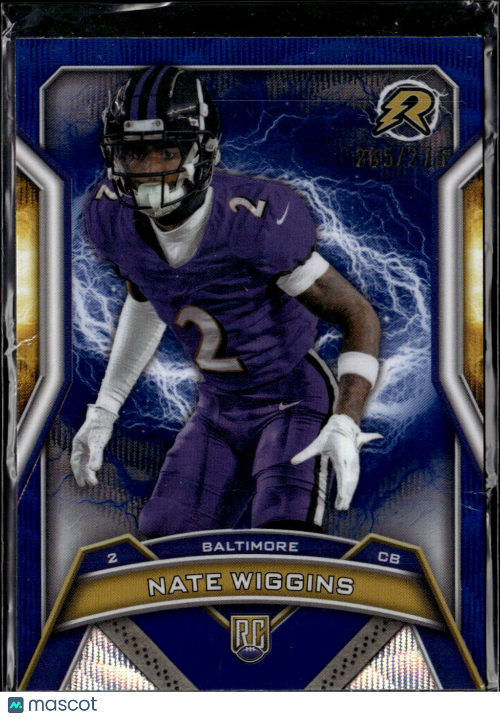 Nate Wiggins 2025 Topps Resurgence Blue RC /275 Baltimore Ravens