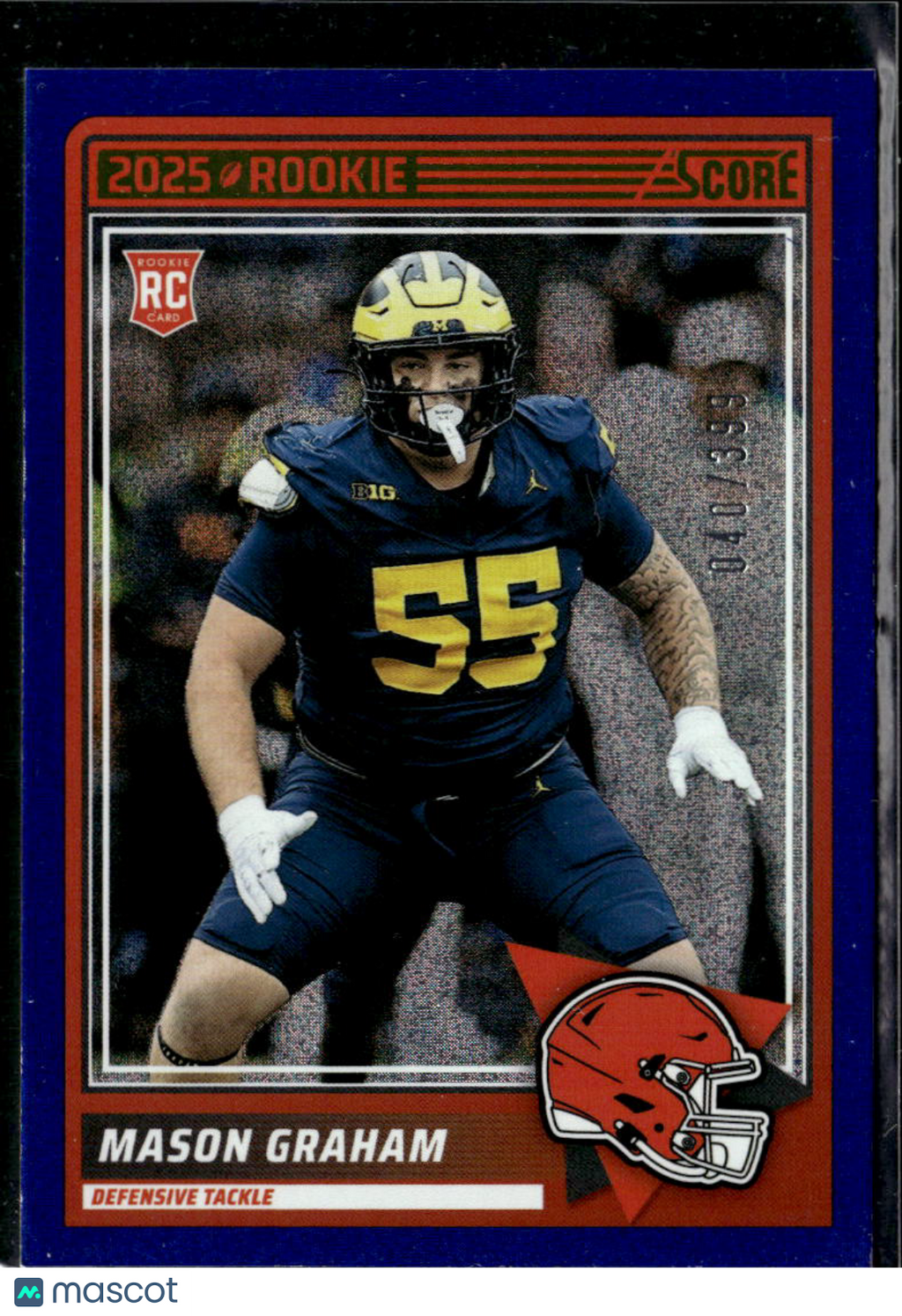 Mason Graham 2025 Score RC Blue Rookie /399 Cleveland Browns Michigan