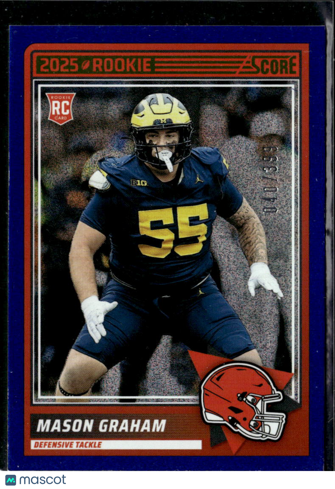 Mason Graham 2025 Score RC Blue Rookie /399 Cleveland Browns Michigan