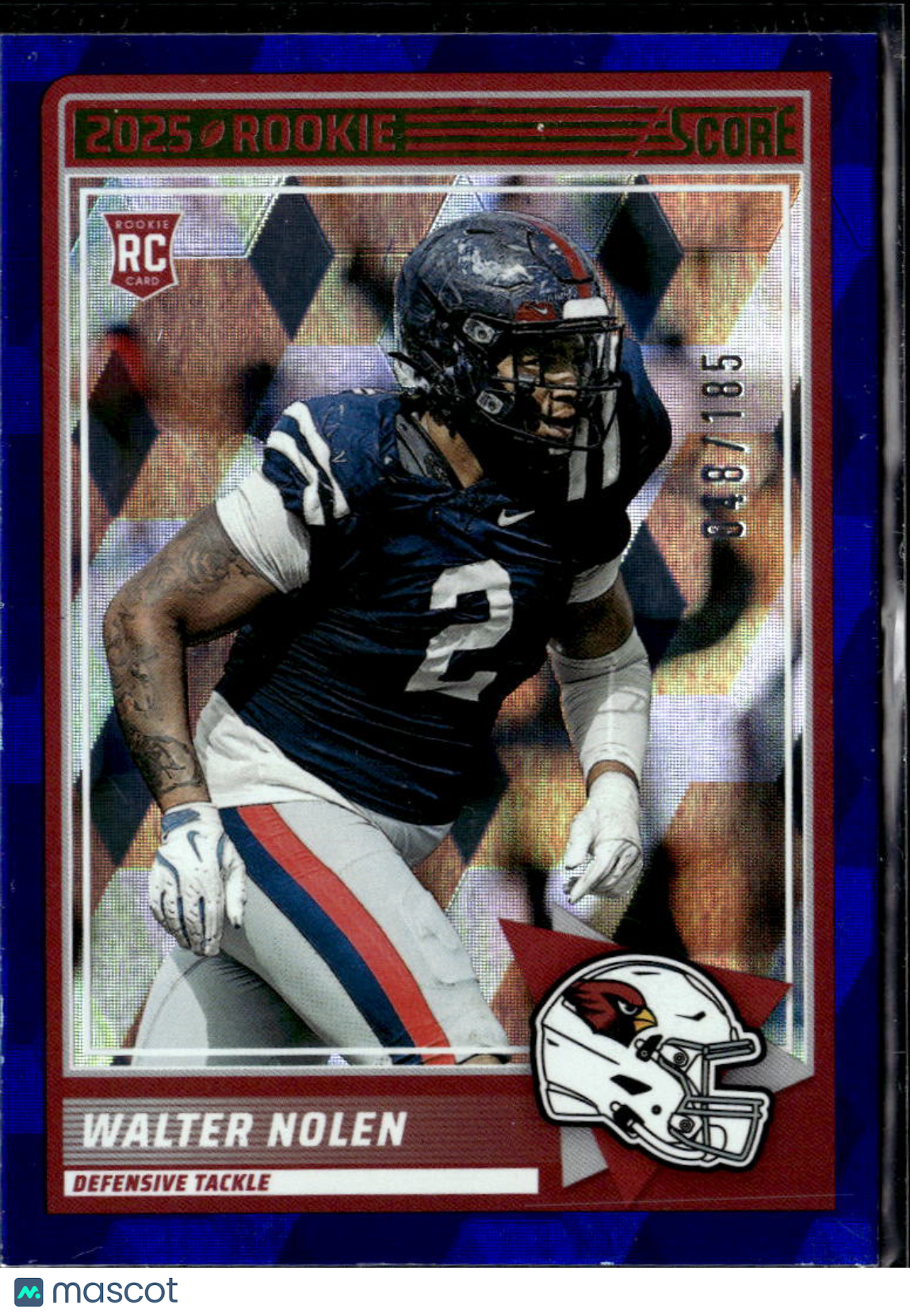 Walter Nolen 2025 Score RC Blue 48/185 Arizona Cardinals