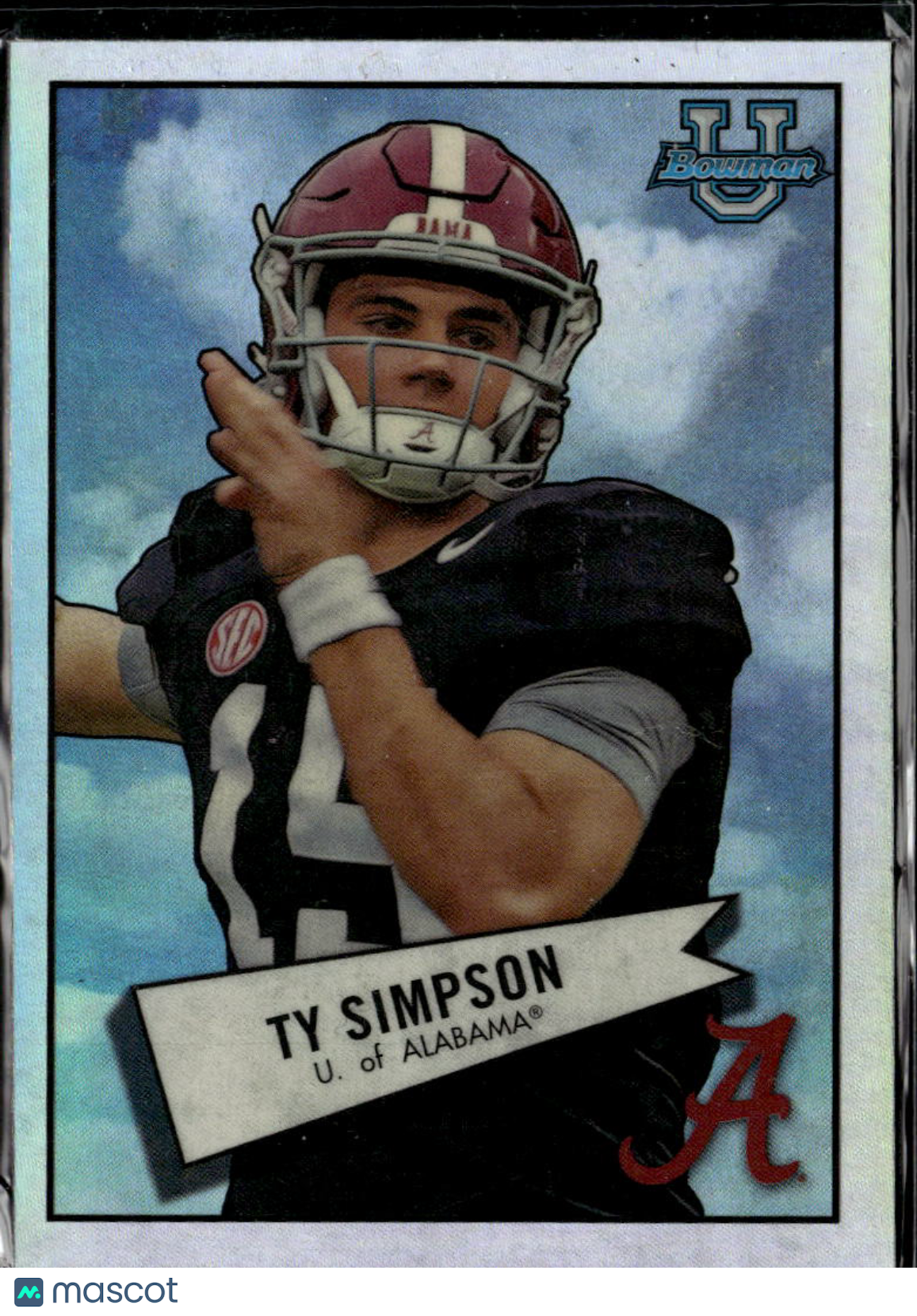 Ty Simpson 2022 Bowman University '52 Rookie RC LA Rams Alabama Crimson Tide
