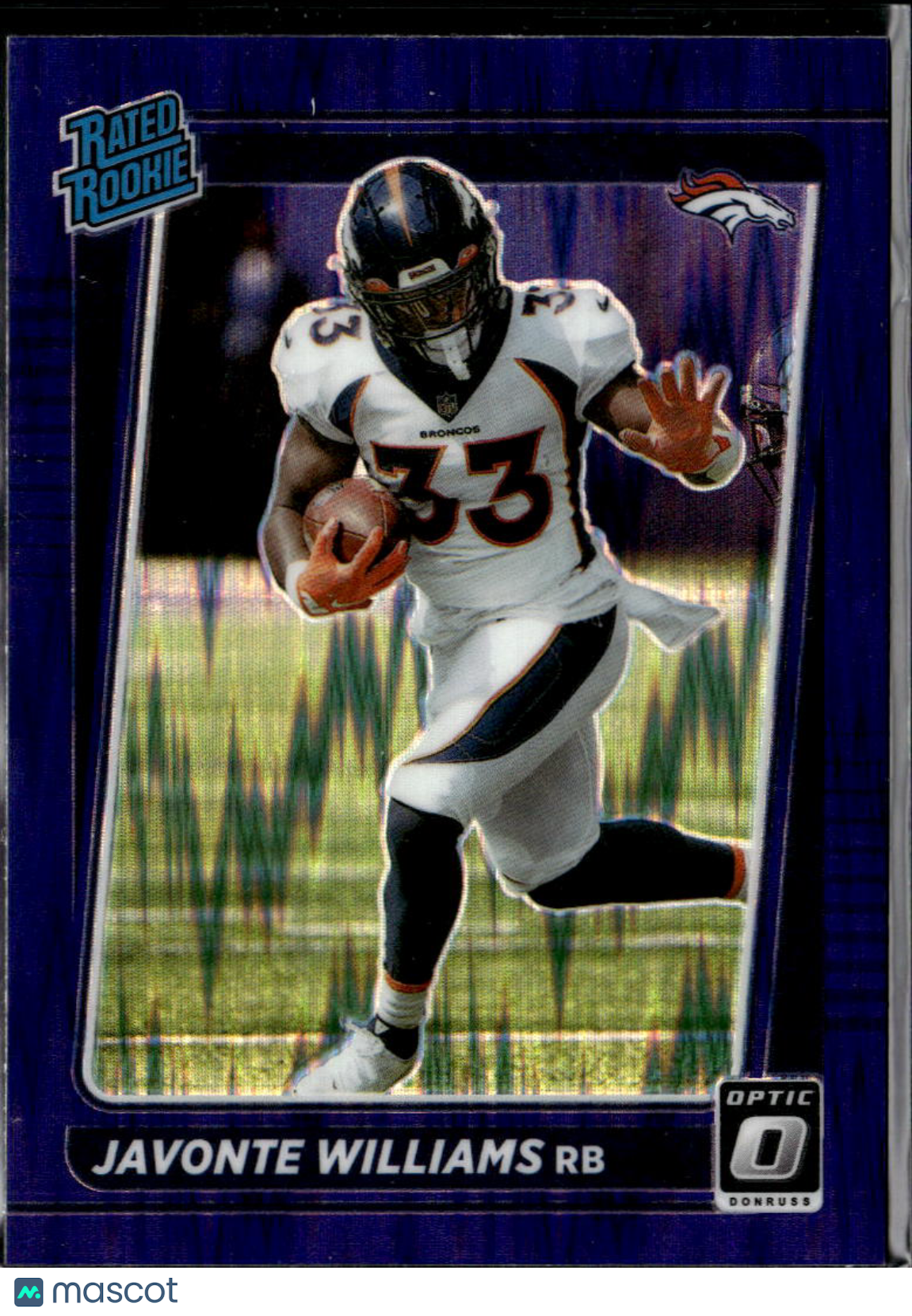 Javonte Williams 2021 Optic Rated Rookie Purple Shock Denver Broncos