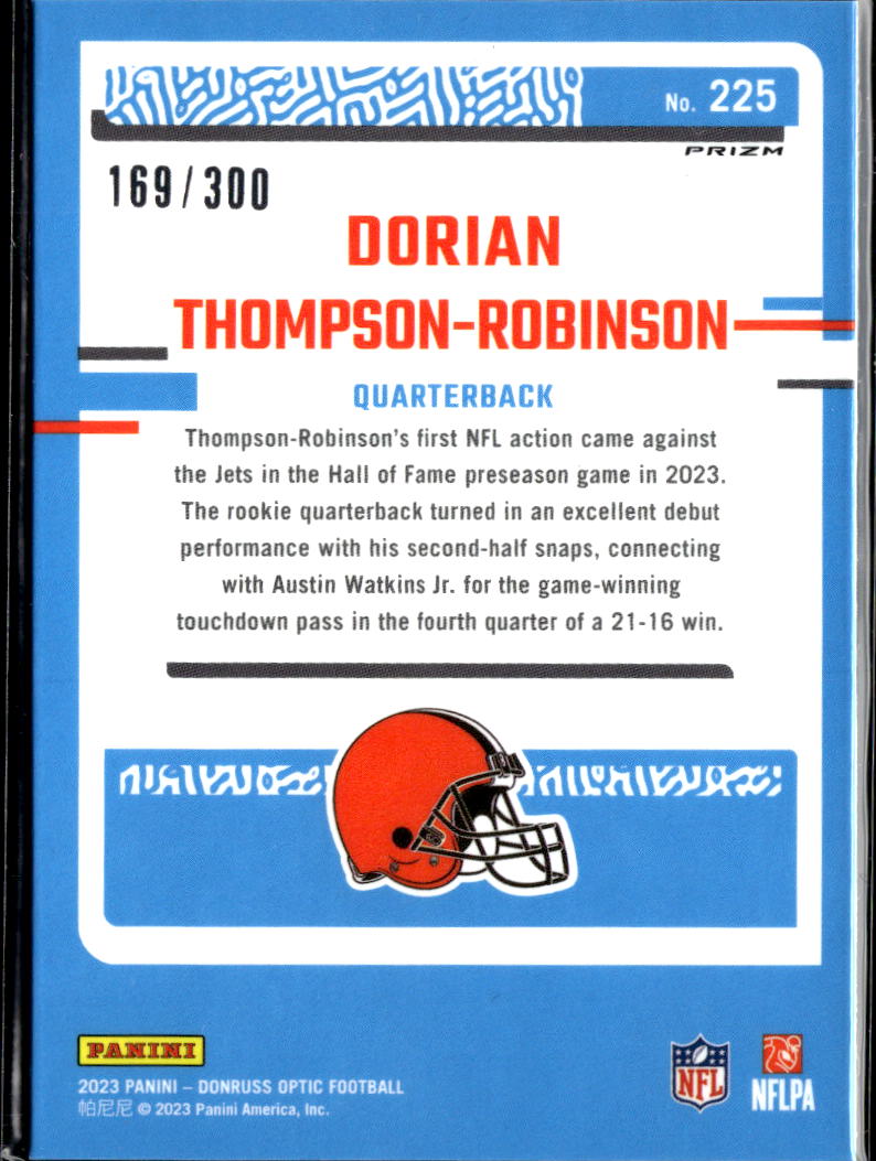Dorian Thompson-Robinson 2023 Optic Rated Rookie Wave Prizm /300 Browns