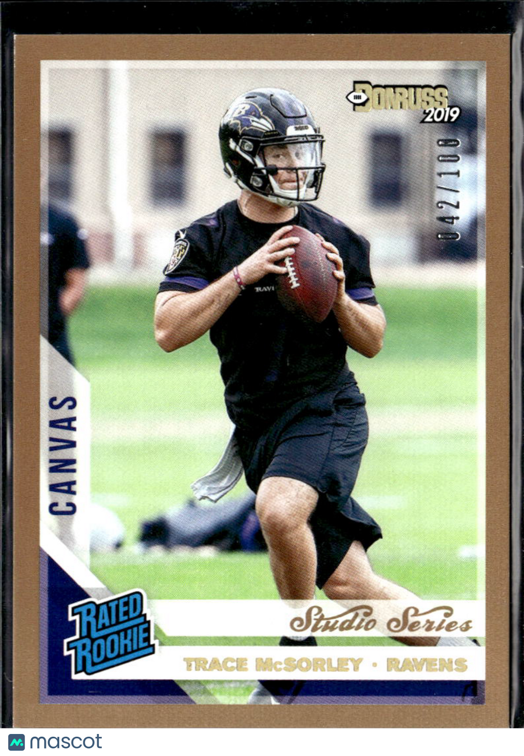 Trace McSorley 2019 Donruss Canvas Studio Series Rated Rookie 42/100 Ravens