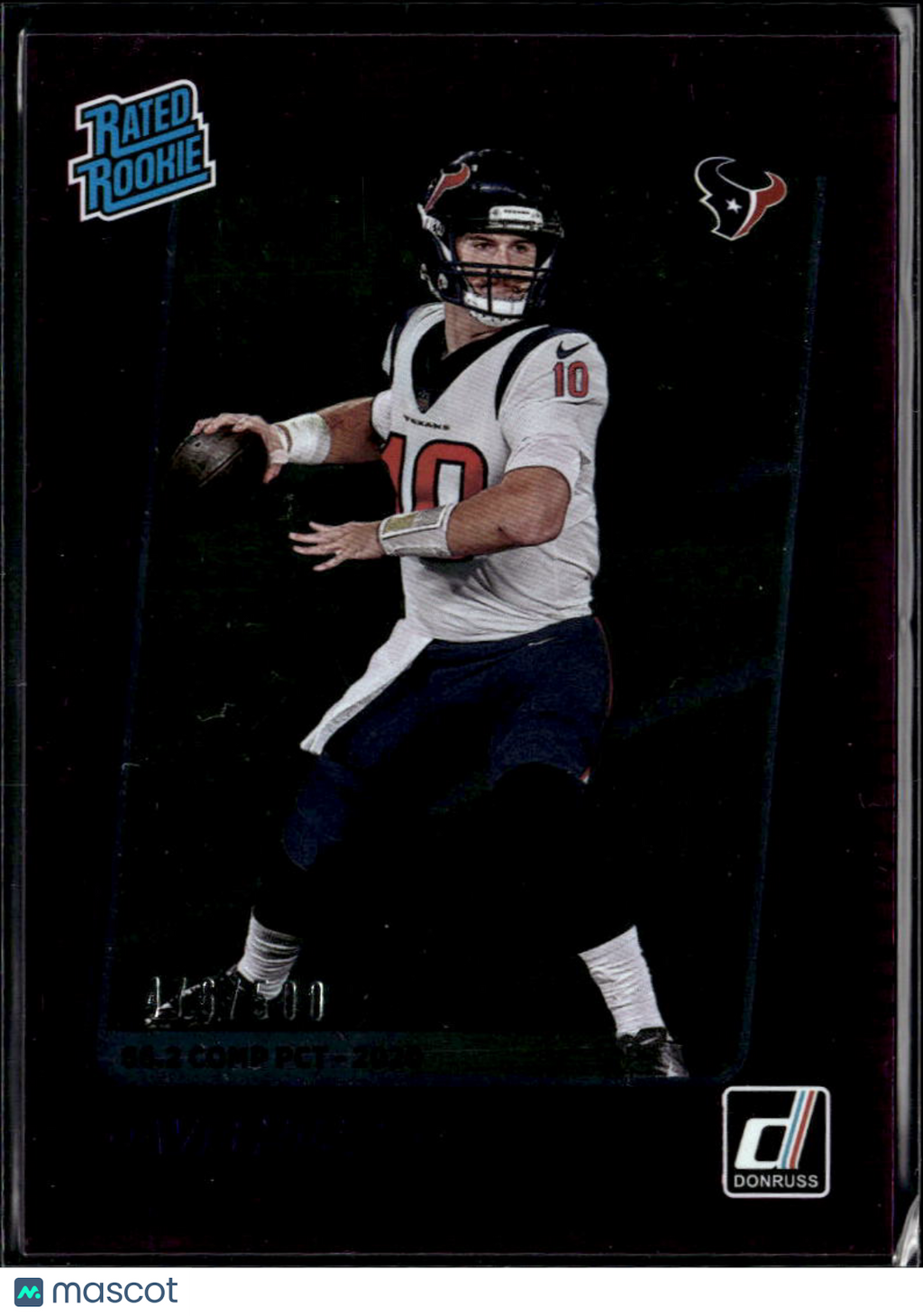 Davis Mills 2021 Donruss Rated Rookie RC Purple /500 Houston Texans