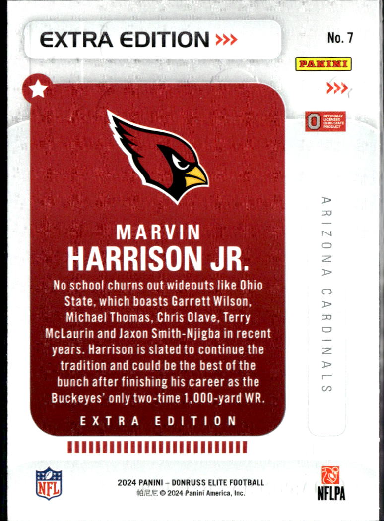 Marvin Harrison Jr. 2024 Elite Extra Edition RC Ohio State Cardinals
