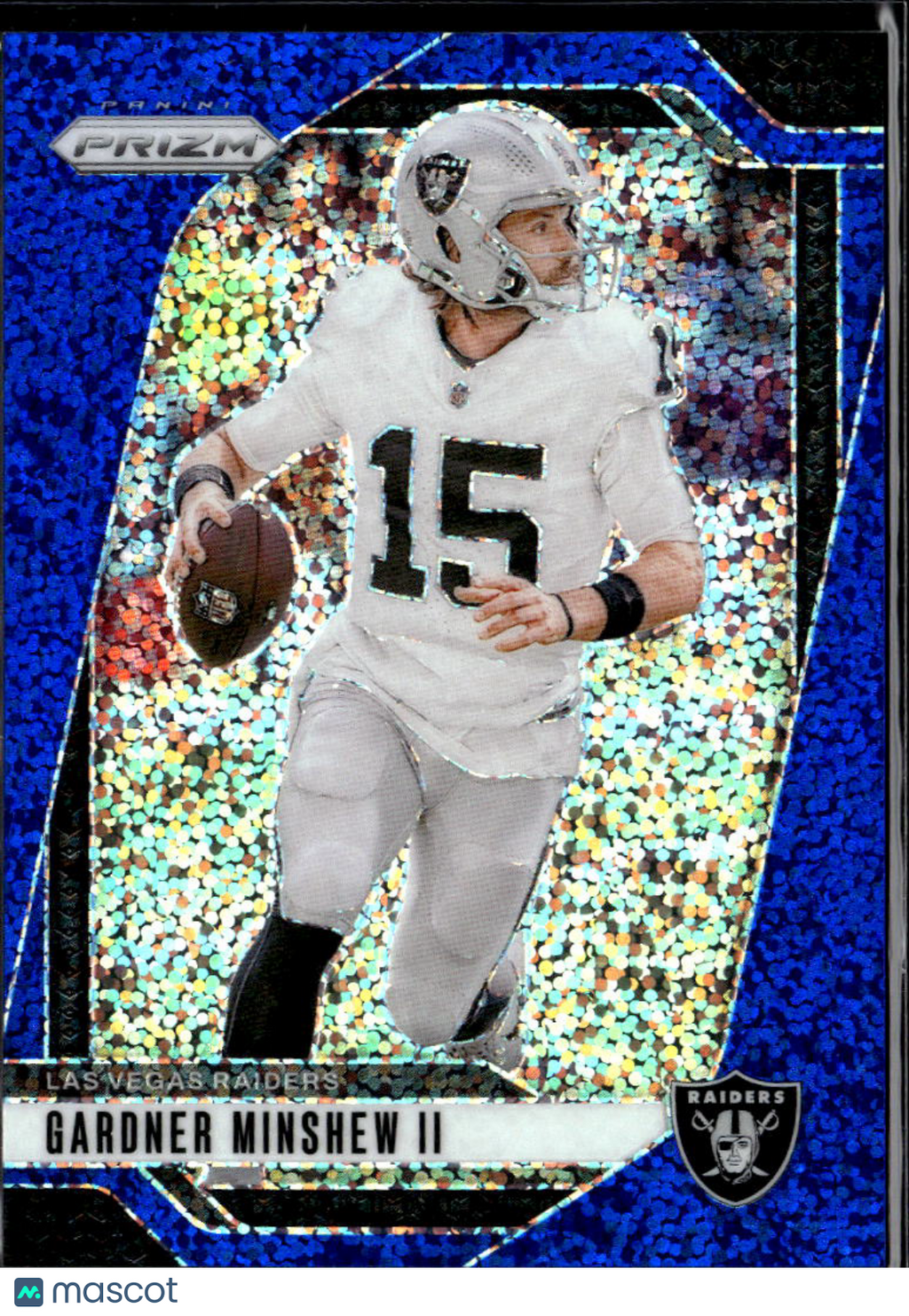 Gardner Minshew II 2024 Prizm Blue Shimmer 28/96 Las Vegas Raiders
