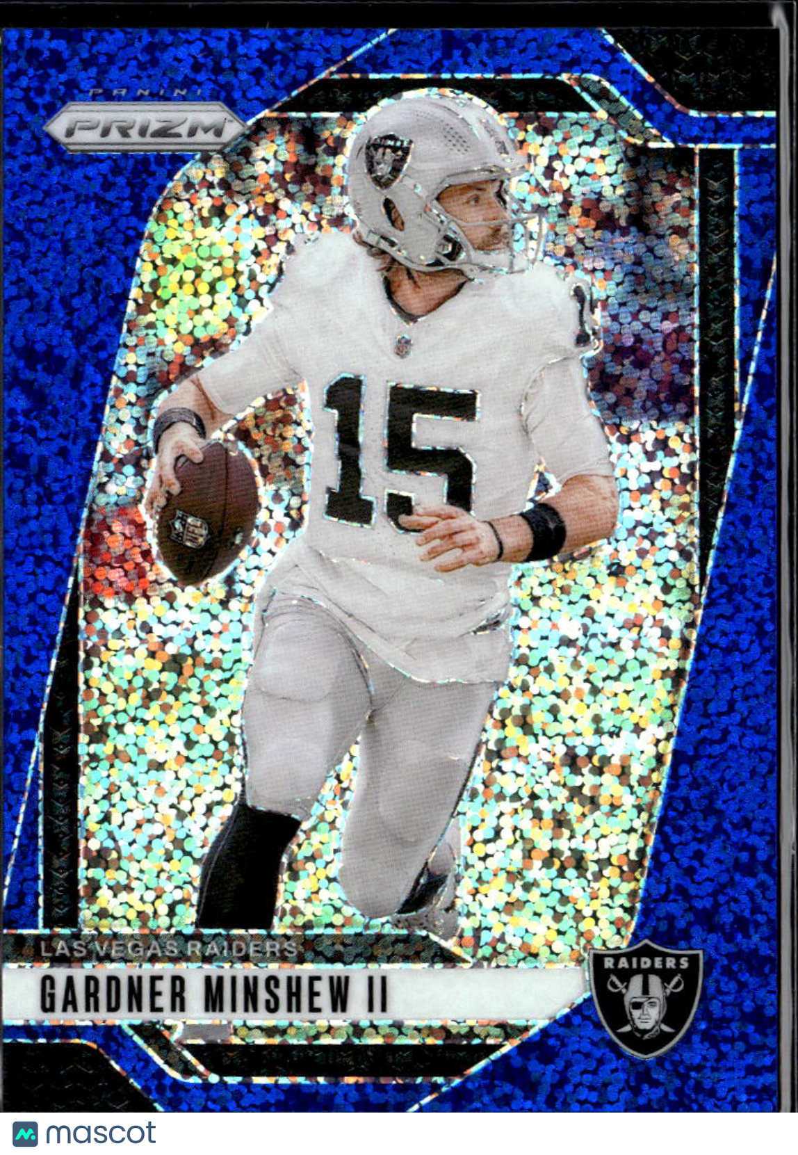 Gardner Minshew II 2024 Prizm Blue Shimmer 28/96 Las Vegas Raiders