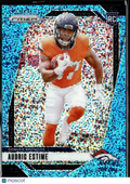Audric Estime 2024 Prizm RC Blue Shimmer /96 Denver Broncos
