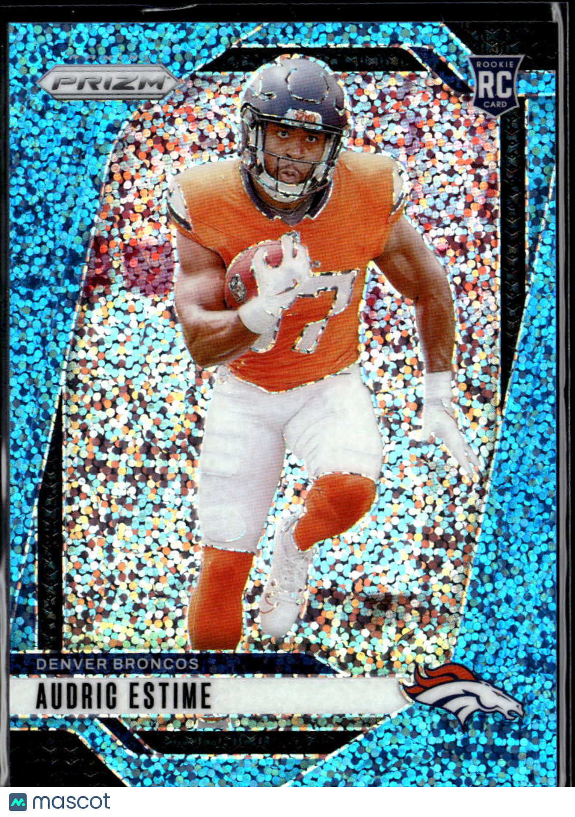 Audric Estime 2024 Prizm RC Blue Shimmer /96 Denver Broncos