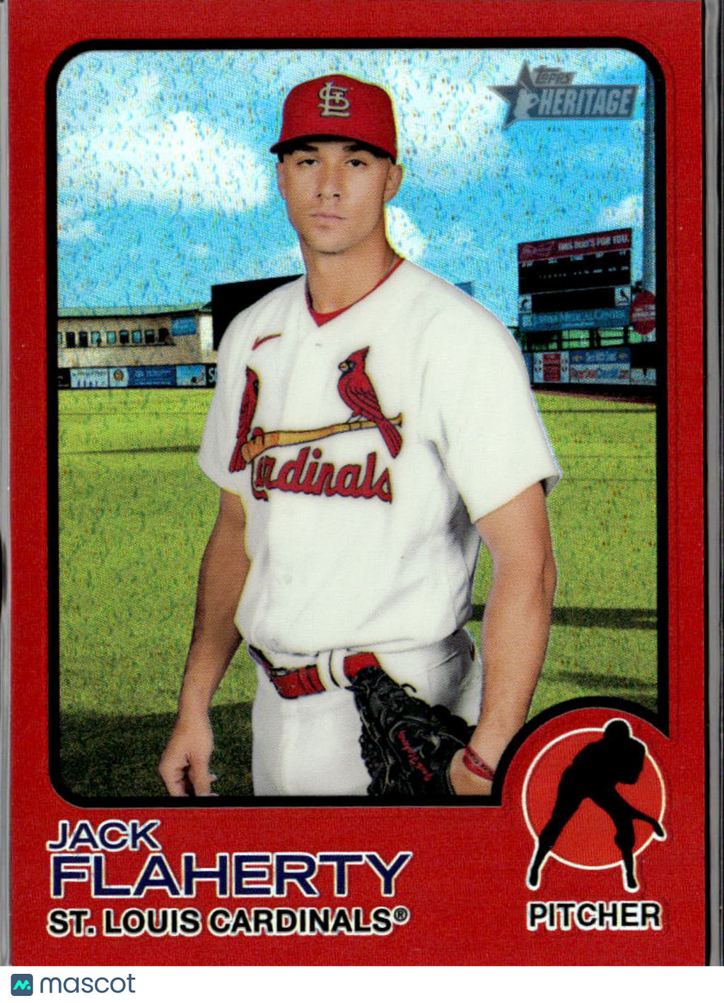 Jack Flaherty 2022 Topps Heritage Red Refractor /573 St. Louis Cardinals