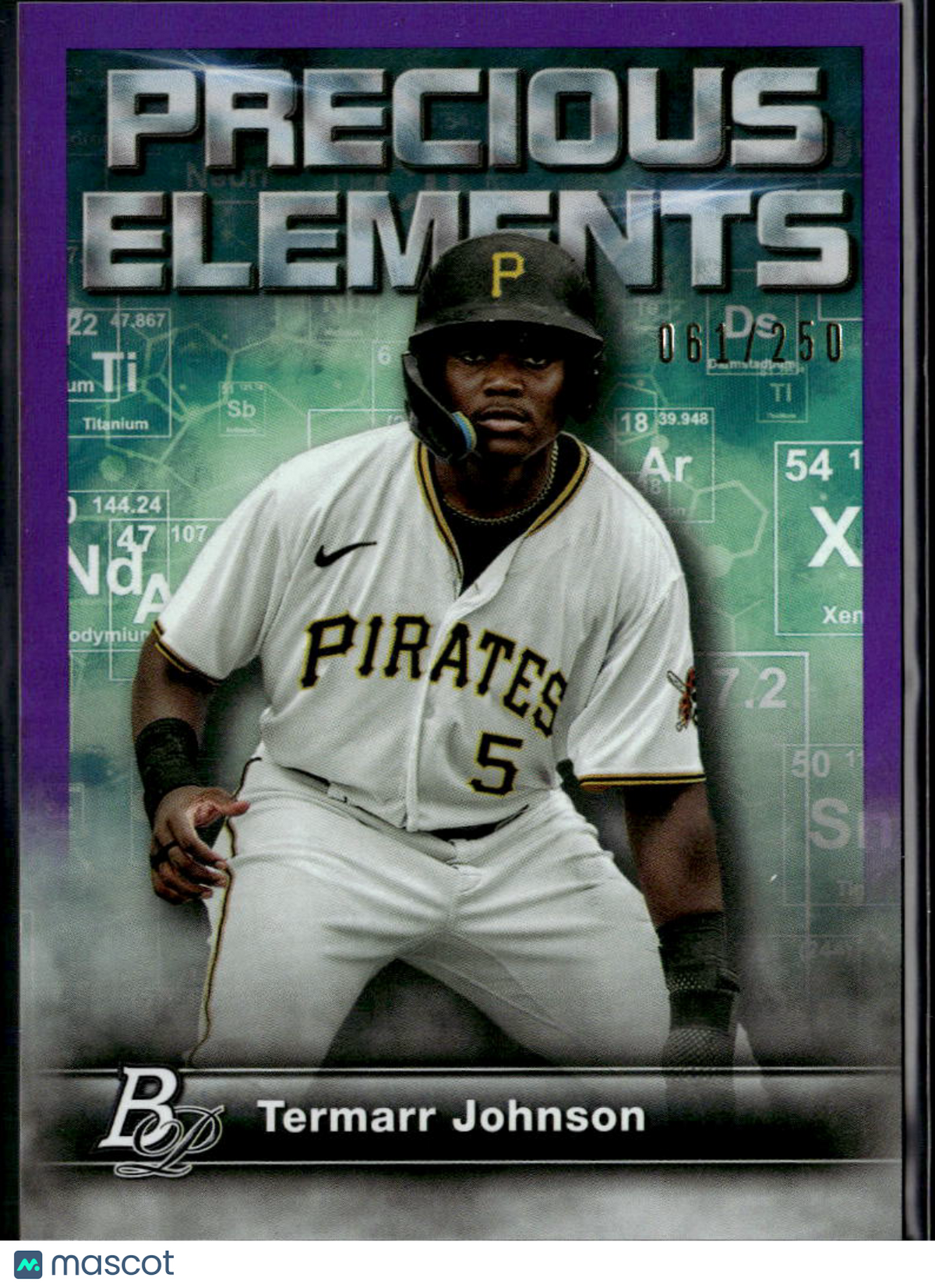 Termarr Johnson 2023 Bowman Platinum Precious Elements Purple 61/250 Pirates