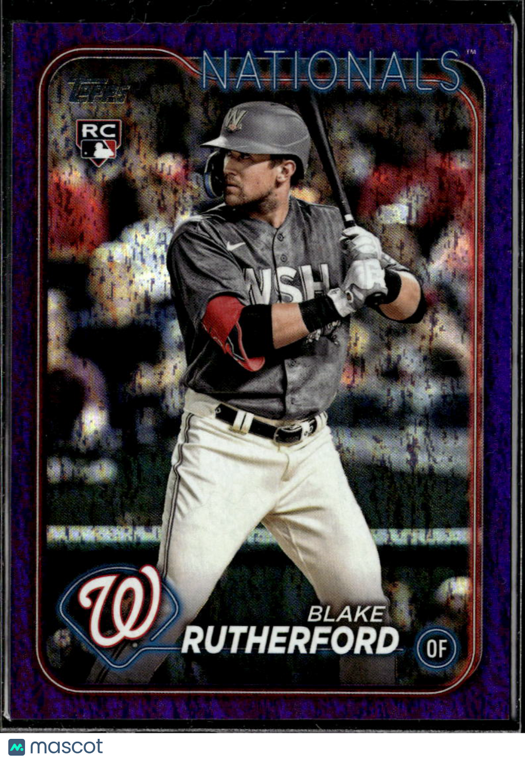 Blake Rutherford 2024 Topps Purple Foil RC /799 Washington Nationals