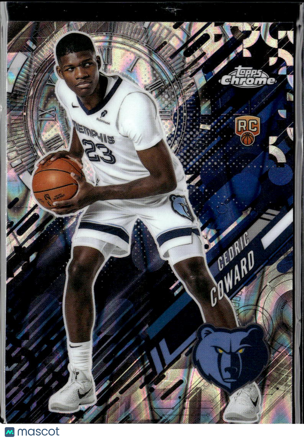 Cedric Coward 2025 Topps Chrome Go Time RC Raywave Refractor Memphis Grizzlies