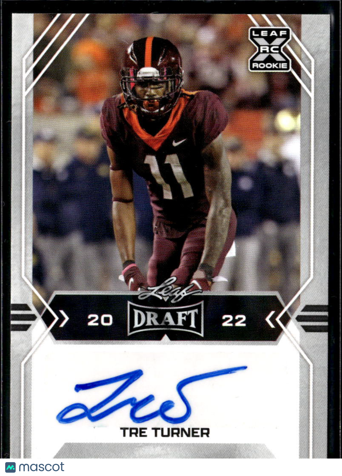 Tre Turner 2022 Leaf Draft RC Auto Autograph Virginia Tech