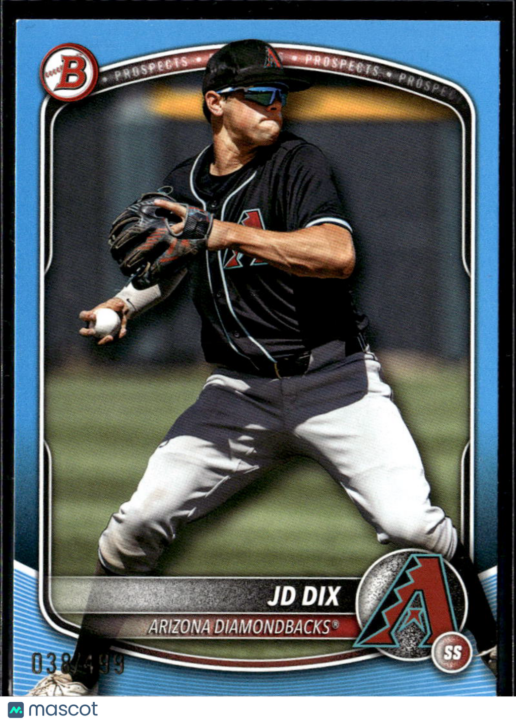 JD Dix 2025 Bowman Draft Sky Blue /499 Arizona Diamondbacks