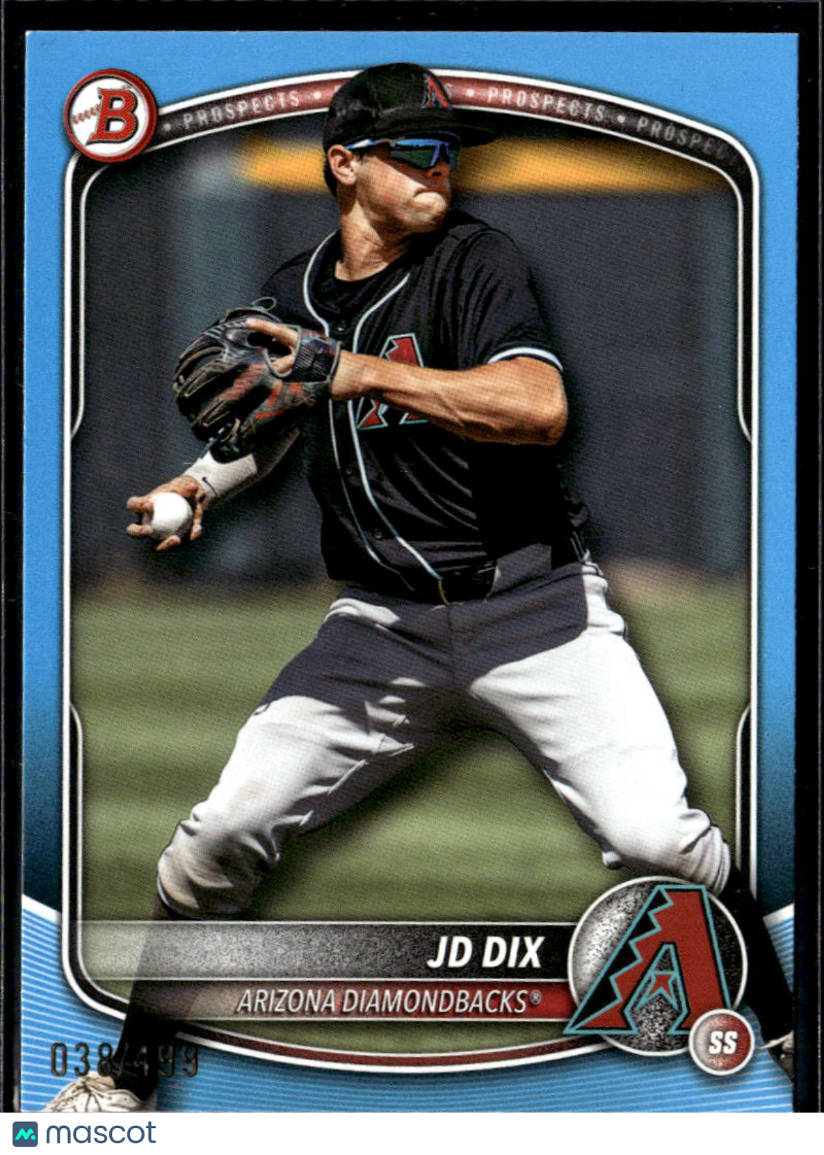 JD Dix 2025 Bowman Draft Sky Blue /499 Arizona Diamondbacks