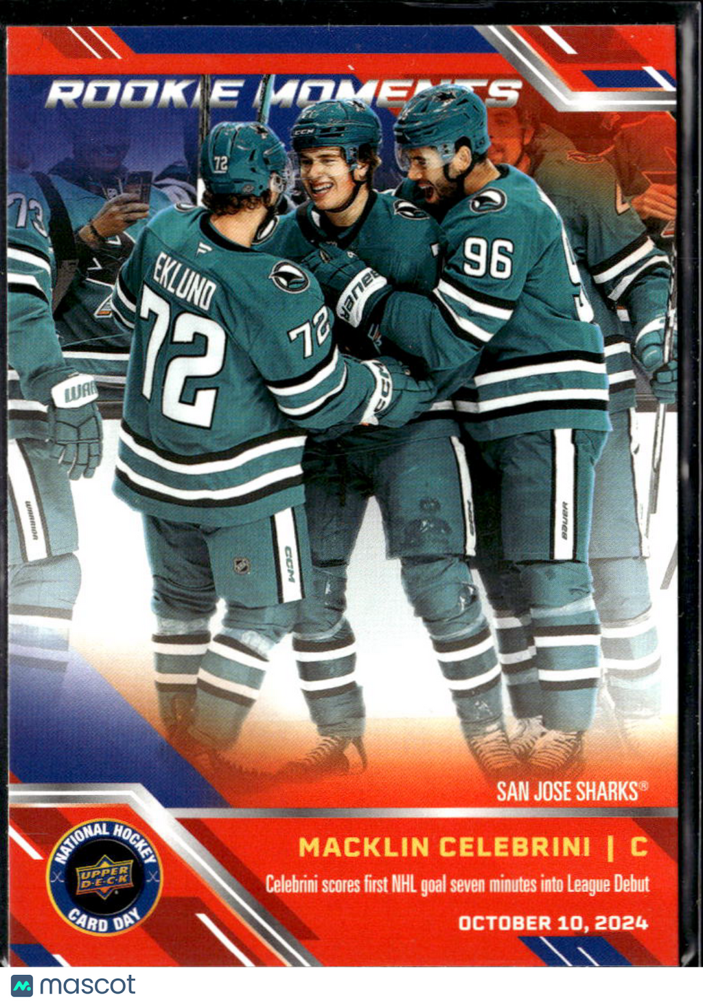 Macklin Celebrini 2025 Upper Deck National Hockey Day Rookie San Jose Sharks