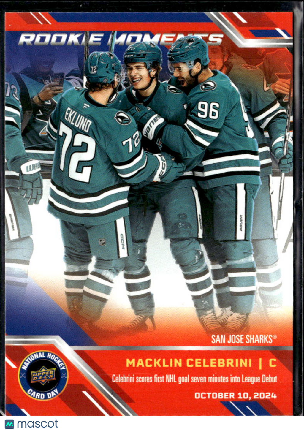 Macklin Celebrini 2025 Upper Deck National Hockey Day Rookie San Jose Sharks
