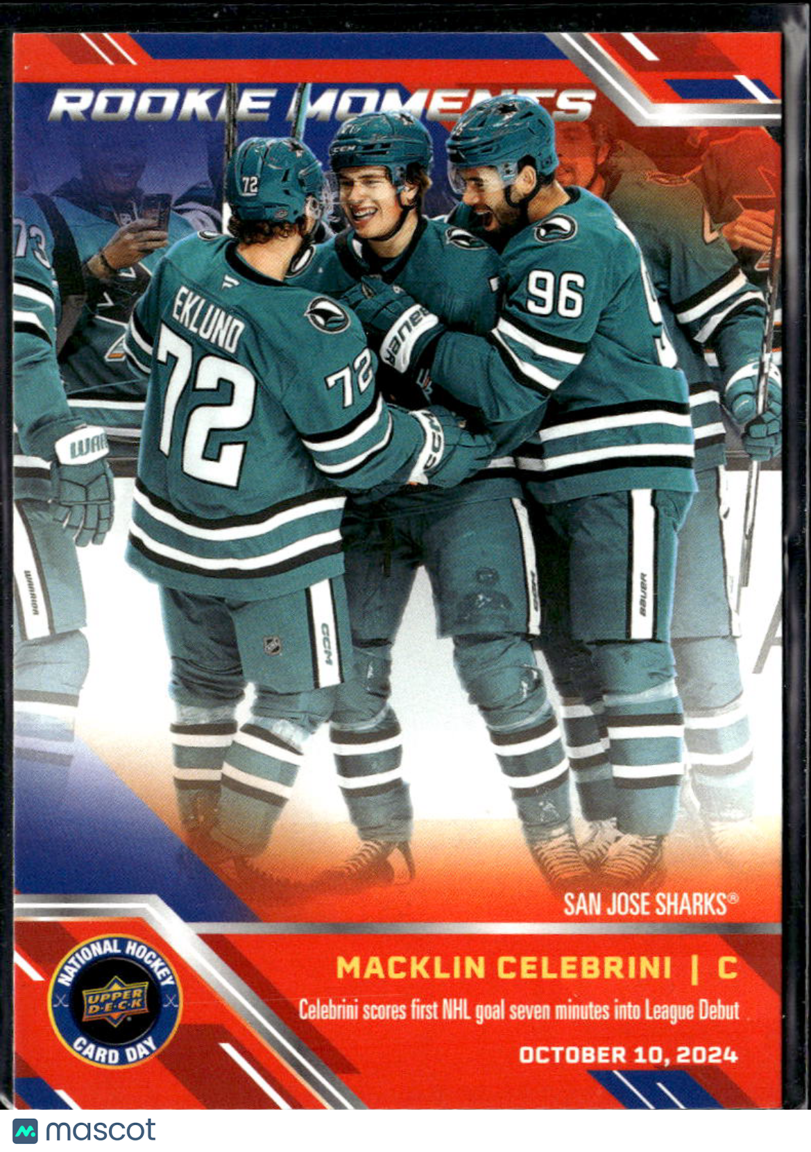 Macklin Celebrini 2025 Upper Deck National Hockey Day Rookie San Jose Sharks