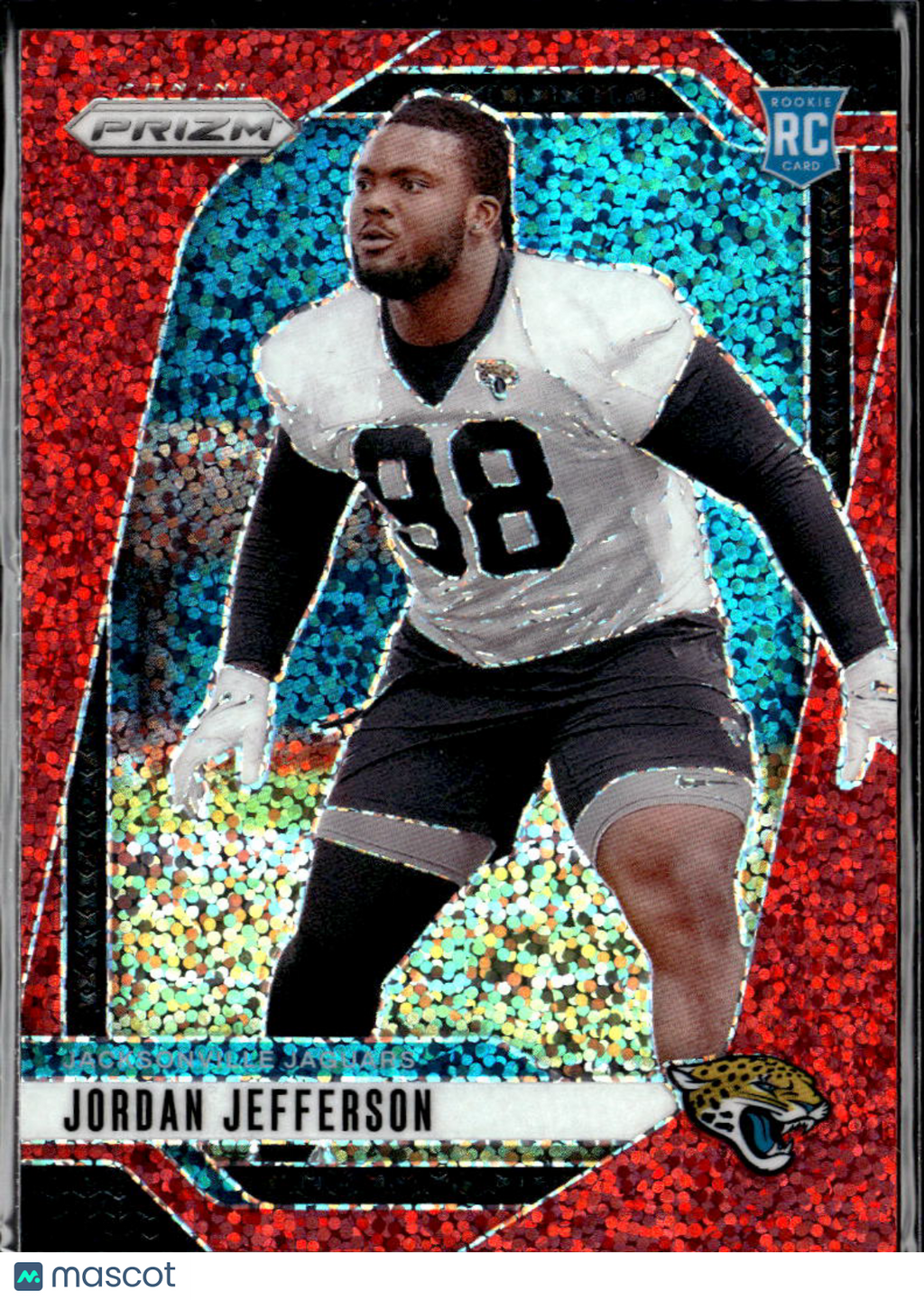 Jordan Jefferson 2024 Prizm Red Sparkle Prizm SSP RC Jacksonville Jaguars
