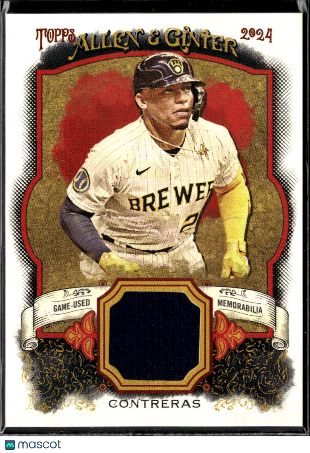 William Contreras 2024 Topps Allen & Ginter Game Worn Patch Milwaukee Brewers