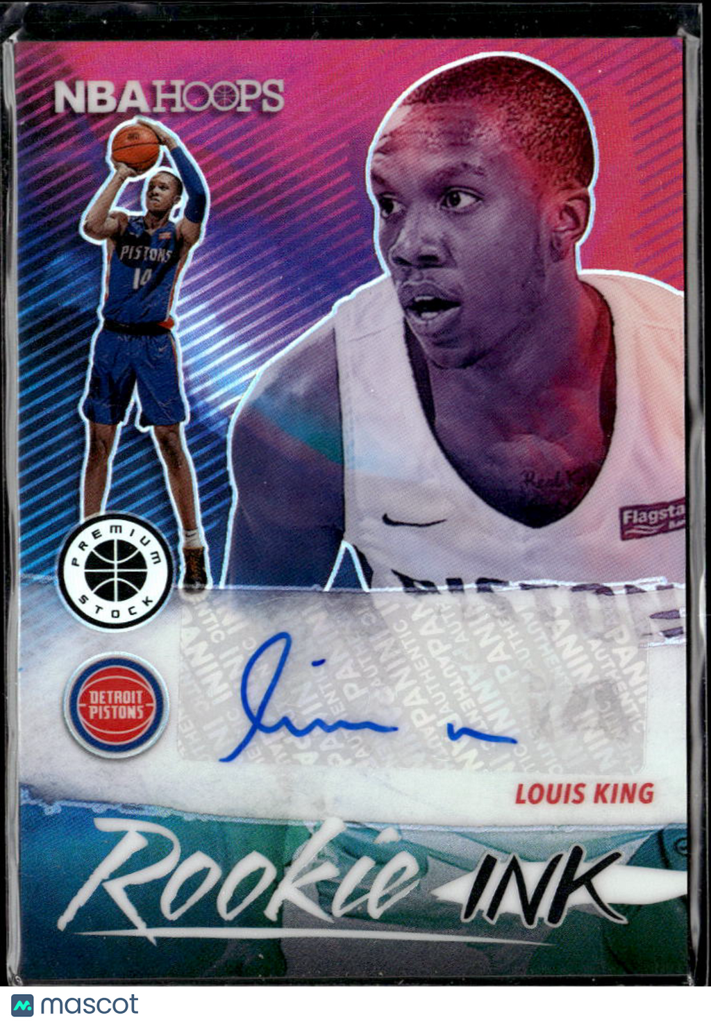 Louis King 2020 Panini Hoops Premium Stock Auto Autograph Detroit Pistons