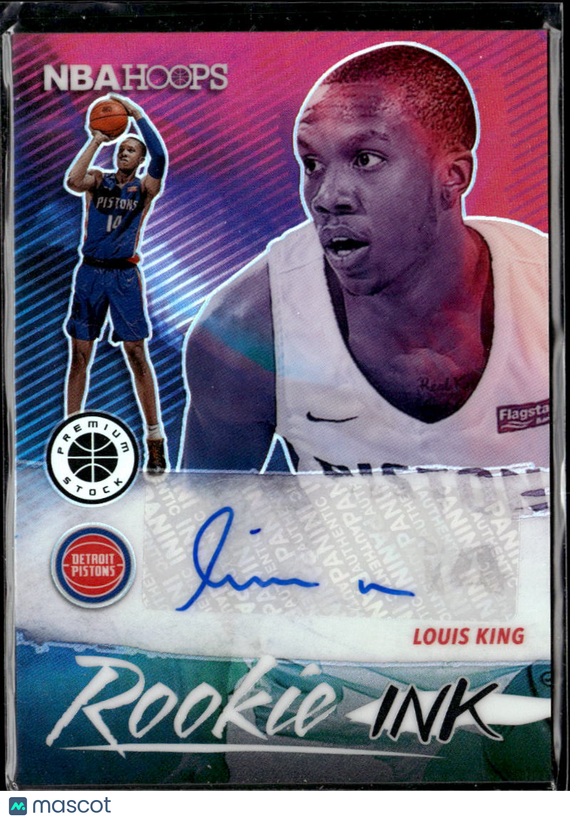 Louis King 2020 Panini Hoops Premium Stock Auto Autograph Detroit Pistons