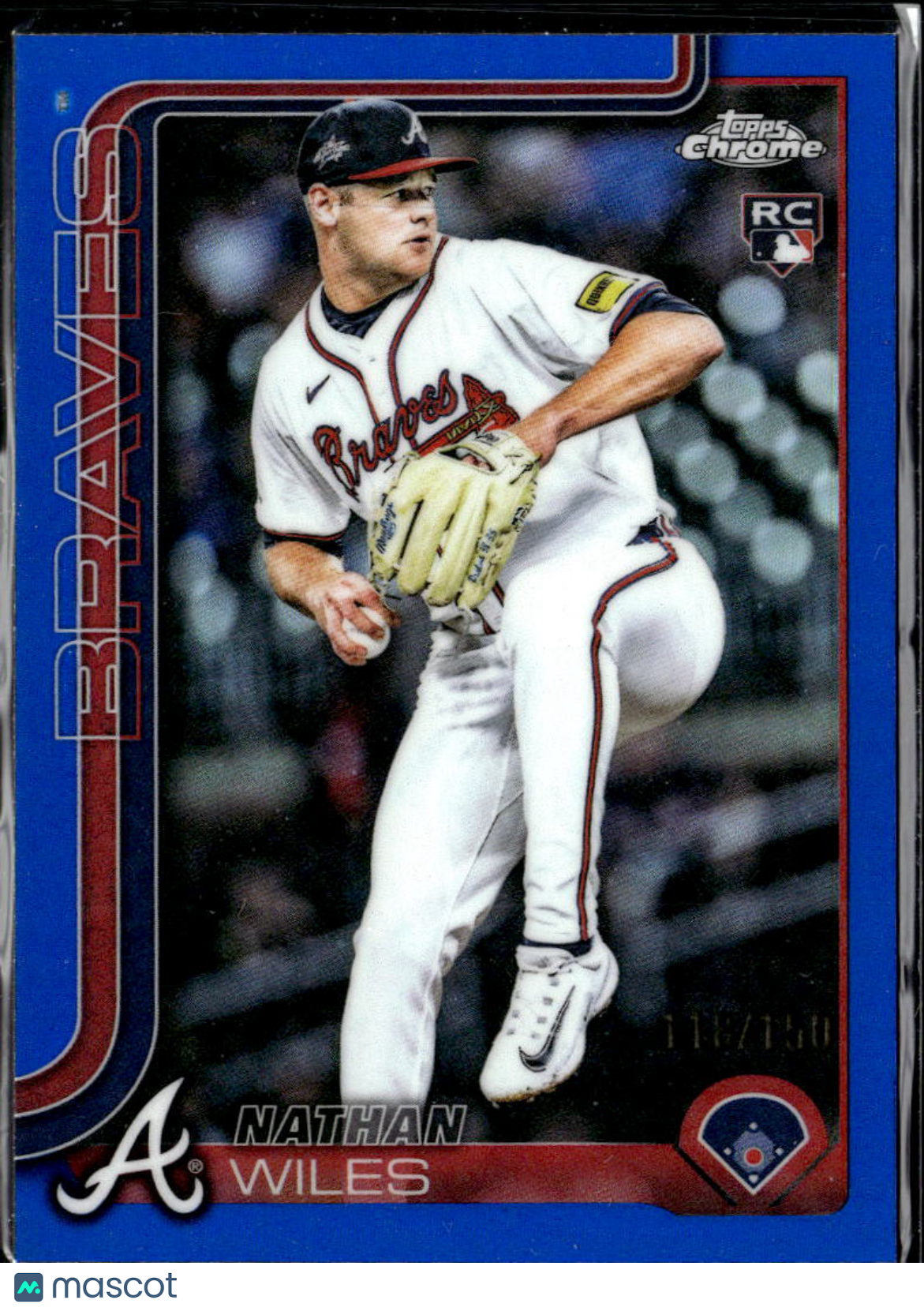 Nathan Wiles 2025 Topps Chrome RC Blue /150 Atlanta Braves