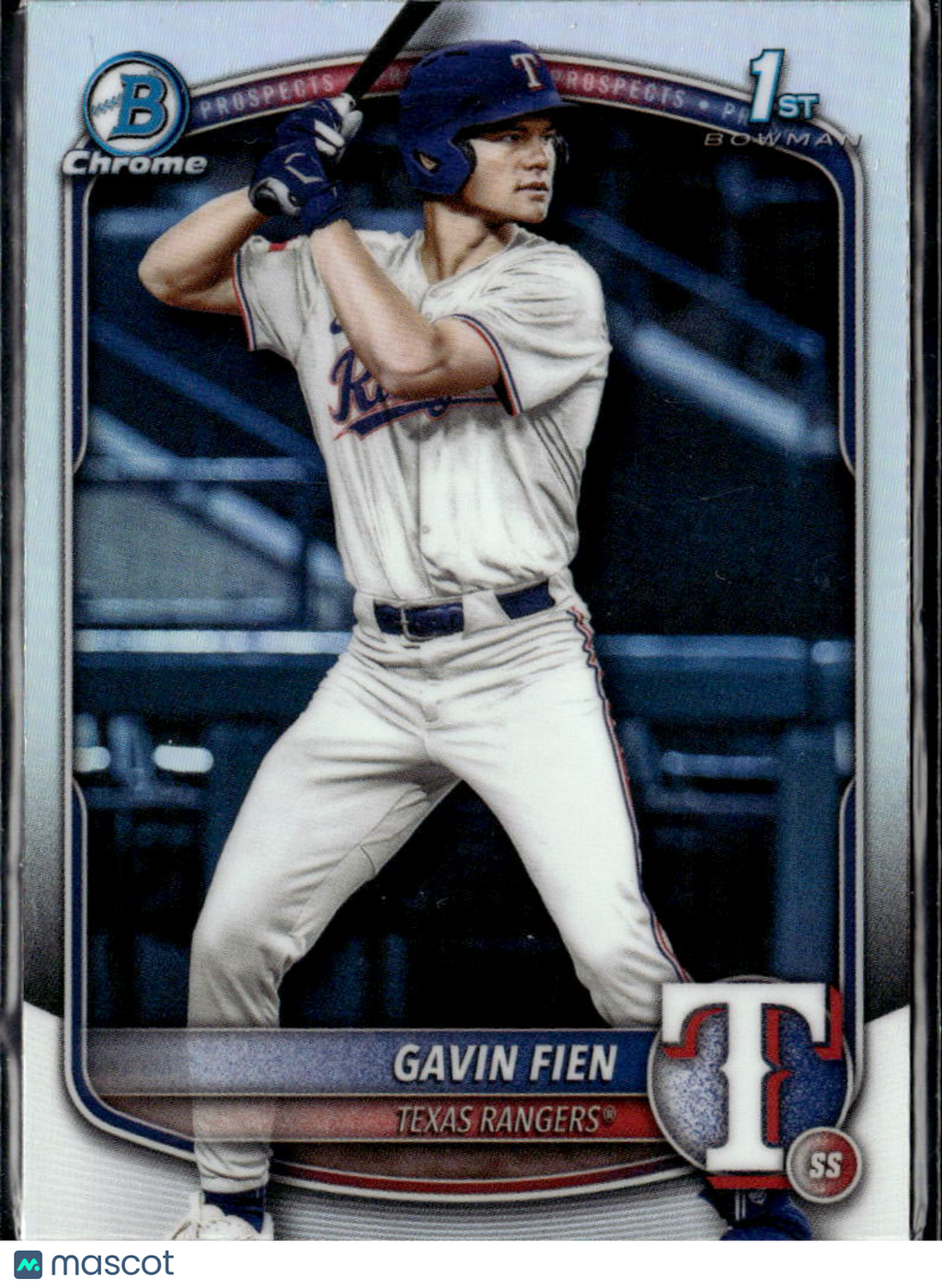 Gavin Fien 2025 Bowman Chrome 1st Refractor Texas Rangers