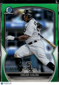 Oscar Colás 2023 Bowman Chrome Green Refractor 57/99 Chicago White Sox