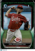 Cole Schoenwetter 2023 Bowman Chrome 1st Green Grass 85/99 Cincinnati Reds