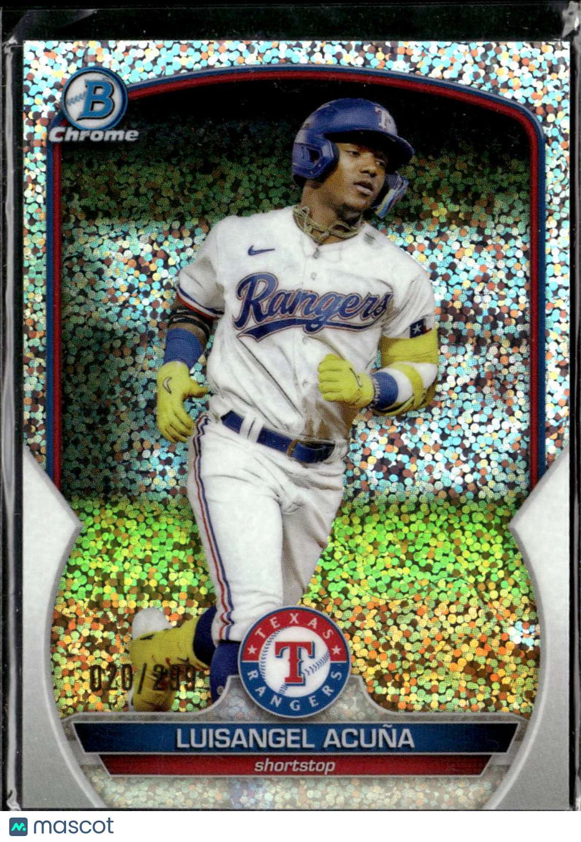 Luisangel Acuna 2023 Bowman Chrome Speckle Refractor Texas Rangers