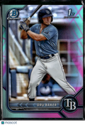 Dru Baker 2022 Bowman Chrome Teal Pink Refractor /125 Tampa Bay Rays