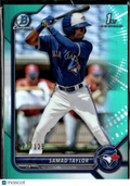 Samad Taylor 2022 Bowman Chrome 1st Aqua Shimmer Refractor /125 Blue Jays
