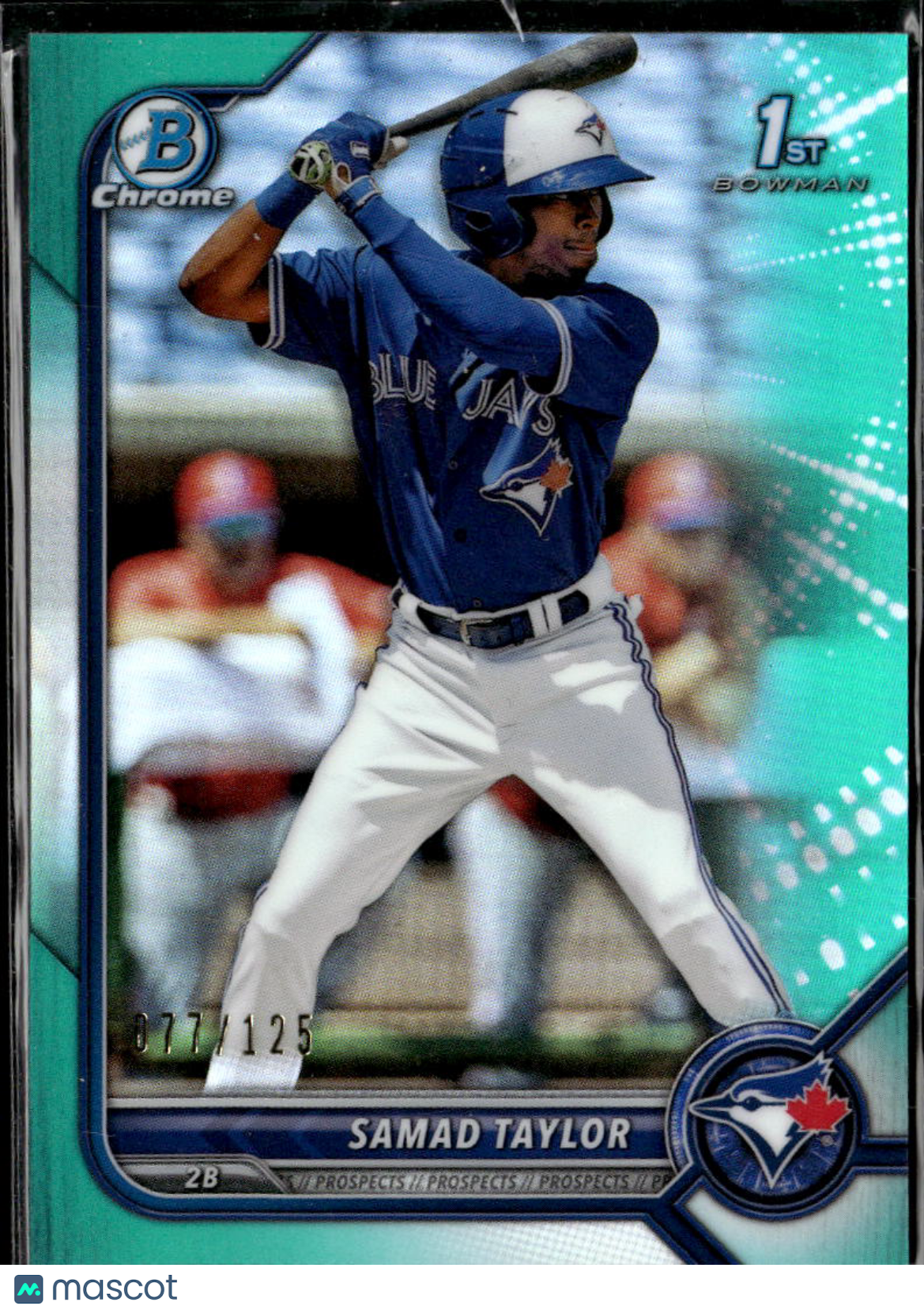 Samad Taylor 2022 Bowman Chrome 1st Aqua Shimmer Refractor /125 Blue Jays