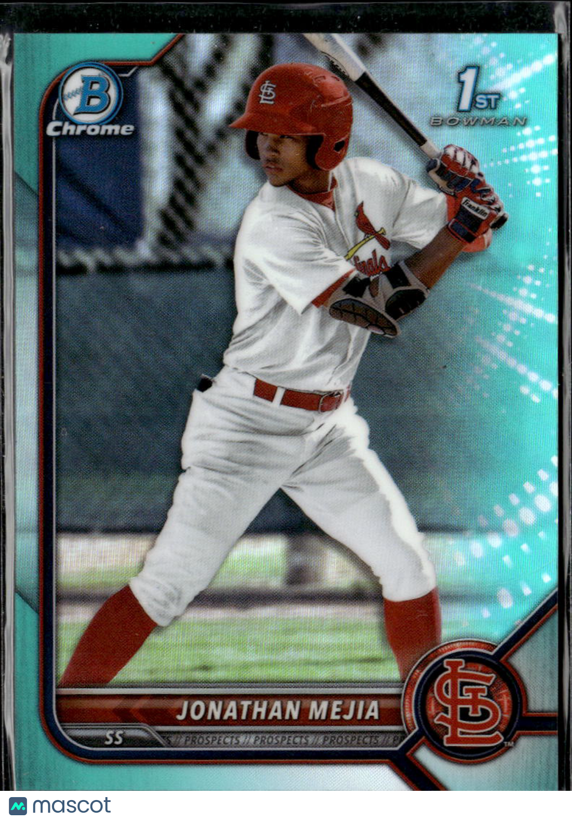 Jonathan Mejia 2022 Bowman Chrome 1st Aqua Refractor /125 St. Louis Cardinals