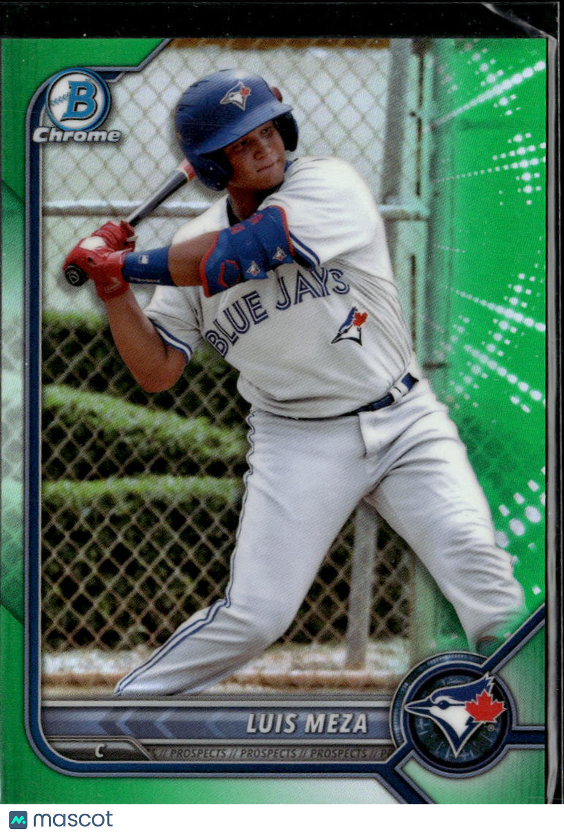 Luis Meza 2022 Bowman  Chrome Green Refractor /99 Toronto Blue Jays