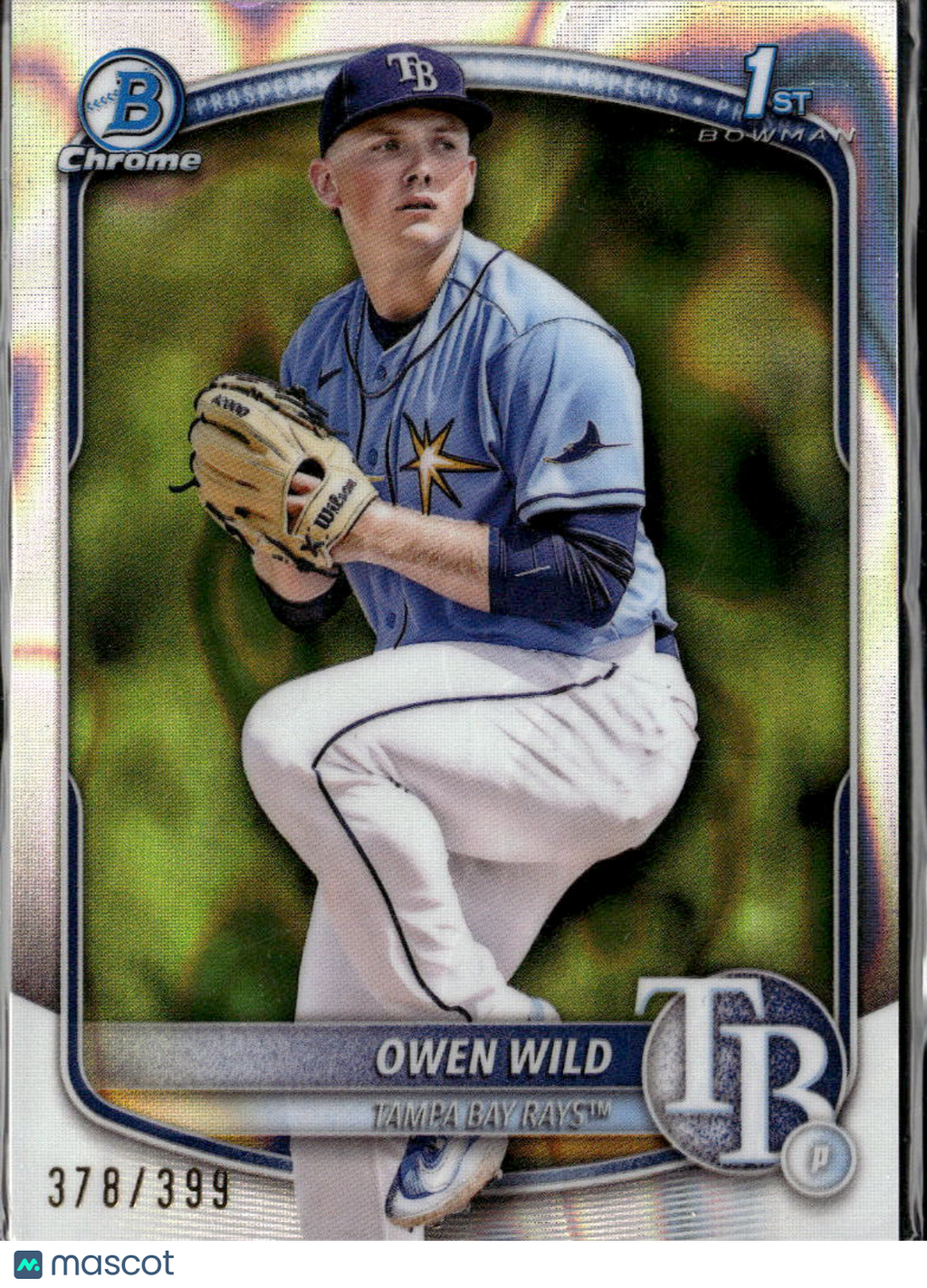 Owen Wild 2025 Bowman Chrome 1st Lava Refractor 378/399 Tampa Bay Rays
