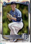 Owen Wild 2025 Bowman Chrome 1st Lava Refractor 378/399 Tampa Bay Rays