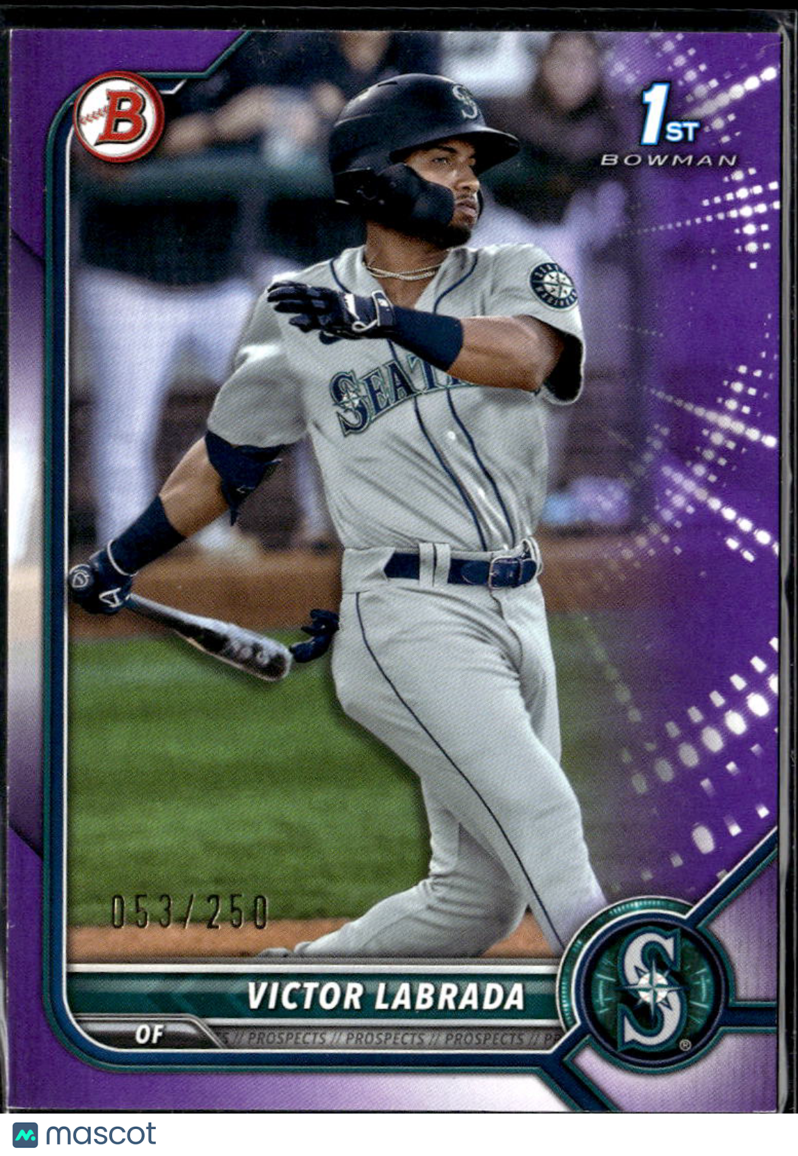 Victor Labrada 2022 Bowman Prospects 1st Purple Paper /250 Seattle Mariners