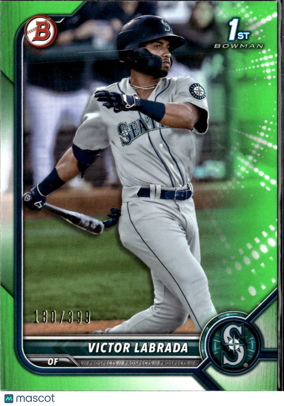 Victor Labrada 2022 Bowman Prospects 1st Green Paper /399 Seattle Mariners