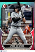 Jacob Gonzalez 2023 Bowman Draft 1st Teal Pink /199 Chicago White Sox
