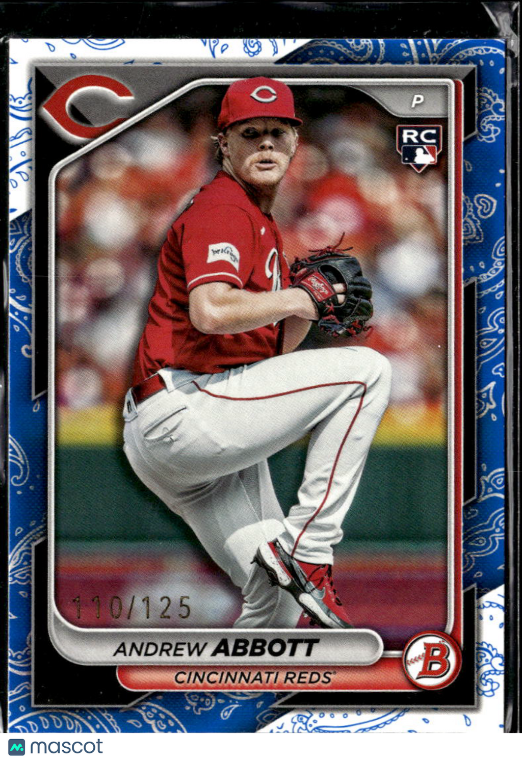 Andrew Abbott 2024 Bowman RC Blue Paisley 110/125 Cincinnati Reds
